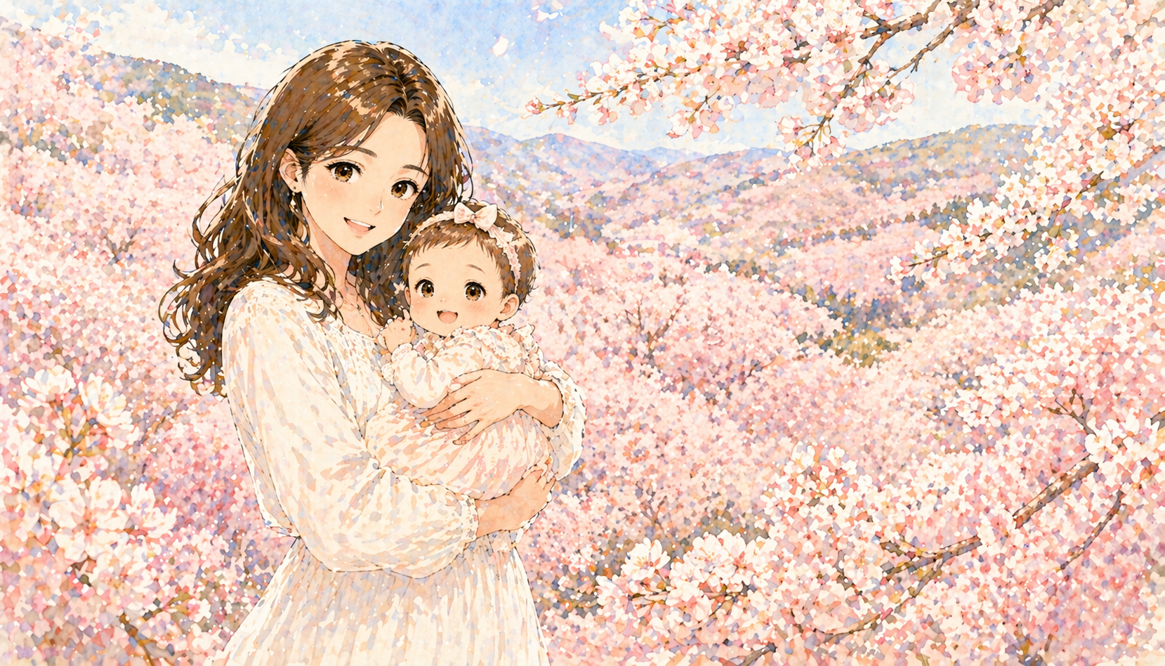 ママとTASO子の桜お花見