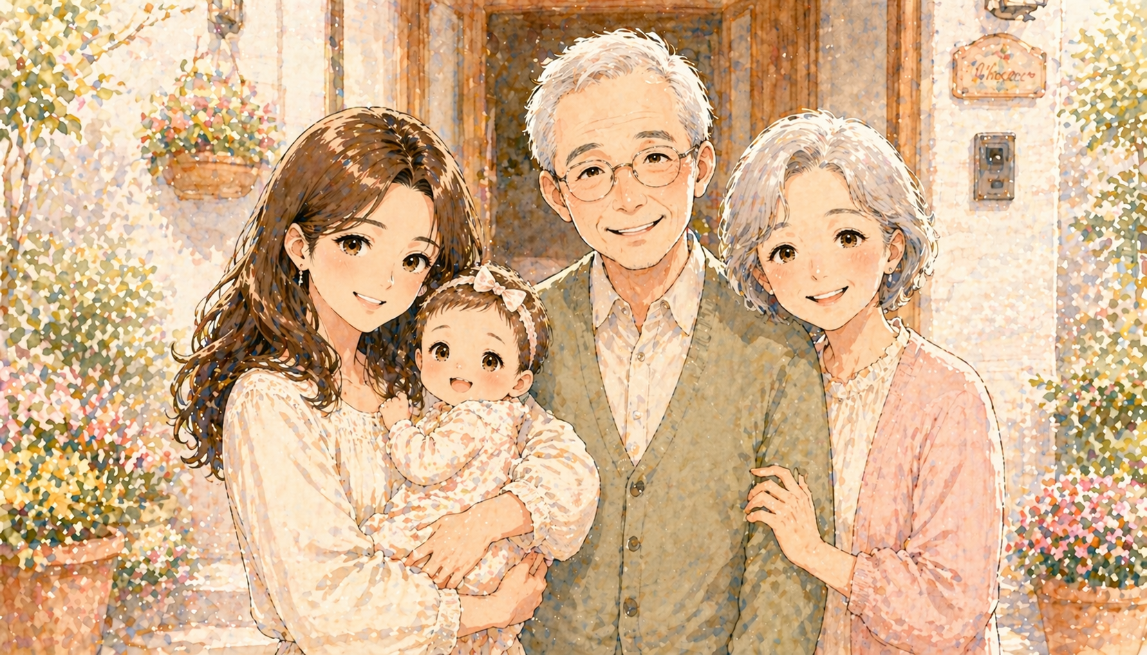 西野のばぁばとじぃじとご挨拶